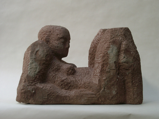 Ruhende, Sandstein, 2003, 40x26x18cm
